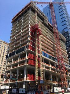 The concrete structure on the 1919 Market St. Apartments project in Philadelphia progresses along on a three-day cycle.